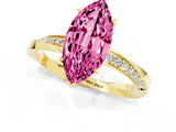 Yellow gold Marquise Cut Pink Sapphire Engagement Ring with Side Stone Accents and Four-Prong Setting_61
