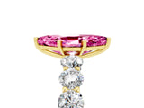 Yellow gold Marquise Cut Pink Sapphire Prong Setting with Side Stones on a Pave Band_29