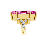 Yellow gold Marquise Cut Pink Sapphire Ring with Side Stones and Four-Prong Setting_65