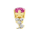 Yellow gold Marquise Cut Pink Sapphire Scattered Round Accent Ring with Prong Setting_17