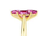 Yellow gold Marquise Cut Pink Sapphire Solitaire Engagement Ring with Cathedral Setting and Four-Prong Mount_29