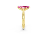 Yellow gold Marquise Cut Pink Sapphire Solitaire Engagement Ring with Cathedral Setting and Four-Prong Mount_68