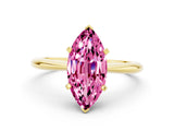 Yellow gold Marquise Cut Pink Sapphire Solitaire Engagement Ring with Classic Band and Four-Prong Setting_24