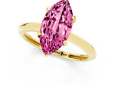 Yellow gold Marquise Cut Pink Sapphire Solitaire Engagement Ring with Classic Band and Four-Prong Setting_25