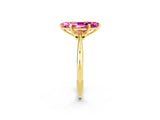 Yellow gold Marquise Cut Pink Sapphire Solitaire Engagement Ring with Classic Band and Four-Prong Setting_26