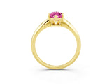 Yellow gold Marquise Cut Pink Sapphire Solitaire Engagement Ring with Classic Band and Four-Prong Setting_27
