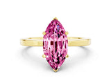 Yellow gold Marquise Cut Pink Sapphire Solitaire Engagement Ring with Classic Band and Four-Prong Setting_60