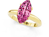 Yellow gold Marquise Cut Pink Sapphire Solitaire Engagement Ring with Round Band and Four-Prong Setting_25