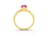Yellow gold Marquise Cut Pink Sapphire Solitaire Engagement Ring with Round Band and Four-Prong Setting_27