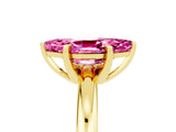 Yellow gold Marquise Cut Pink Sapphire Solitaire Engagement Ring with Round Band and Four-Prong Setting_29