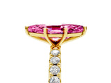 Yellow gold Marquise Cut Pink Sapphire Solitaire Pavé Band with Four-Prong Setting_29