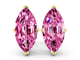 Yellow gold Marquise Cut Pink Sapphire Stud Earrings_24