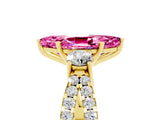 Yellow gold Marquise Cut Pink Sapphire Three-Stone Ring with Pavé Split Shank and Four-Prong Setting_41