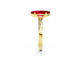 Yellow gold Marquise Cut Ruby Engagement Ring with Side Stone Accents and Four-Prong Setting_62