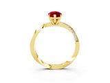 Yellow gold Marquise Cut Ruby Engagement Ring with Side Stone Accents and Four-Prong Setting_63
