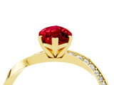 Yellow gold Marquise Cut Ruby Engagement Ring with Side Stone Accents and Four-Prong Setting_64