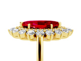 Yellow gold Marquise Cut Ruby Floral Double Halo Engagement Ring with Prong Setting_65