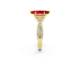 Yellow gold Marquise Cut Ruby  Halo Twist Band Solitaire Prong Setting Ring_38