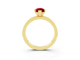 Yellow gold Marquise Cut Ruby Milgrain Pavé Engagement Ring with Four-Prong Setting_3