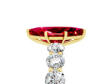 Yellow gold Marquise Cut Ruby Prong Setting with Side Stones on a Pave Band_5