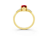 Yellow gold Marquise Cut Ruby Ring with Side Stones and Four-Prong Setting_39