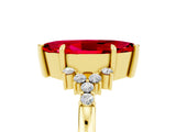 Yellow gold Marquise Cut Ruby Ring with Side Stones and Four-Prong Setting_41