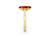 Yellow gold Marquise Cut Ruby Solitaire Engagement Ring with Cathedral Setting and Four-Prong Mount_26