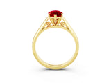 Yellow gold Marquise Cut Ruby Solitaire Engagement Ring with Cathedral Setting and Four-Prong Mount_27