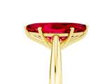 Yellow gold Marquise Cut Ruby Solitaire Engagement Ring with Cathedral Setting and Four-Prong Mount_35