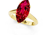 Yellow gold Marquise Cut Ruby Solitaire Engagement Ring with Cathedral Setting and Four-Prong Mount_73