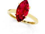 Yellow gold Marquise Cut Ruby Solitaire Engagement Ring with Classic Band and Four-Prong Setting_25