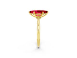 Yellow gold Marquise Cut Ruby Solitaire Engagement Ring with Classic Band and Four-Prong Setting_26