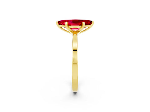 Yellow gold Marquise Cut Ruby Solitaire Engagement Ring with Classic Band and Four-Prong Setting_26