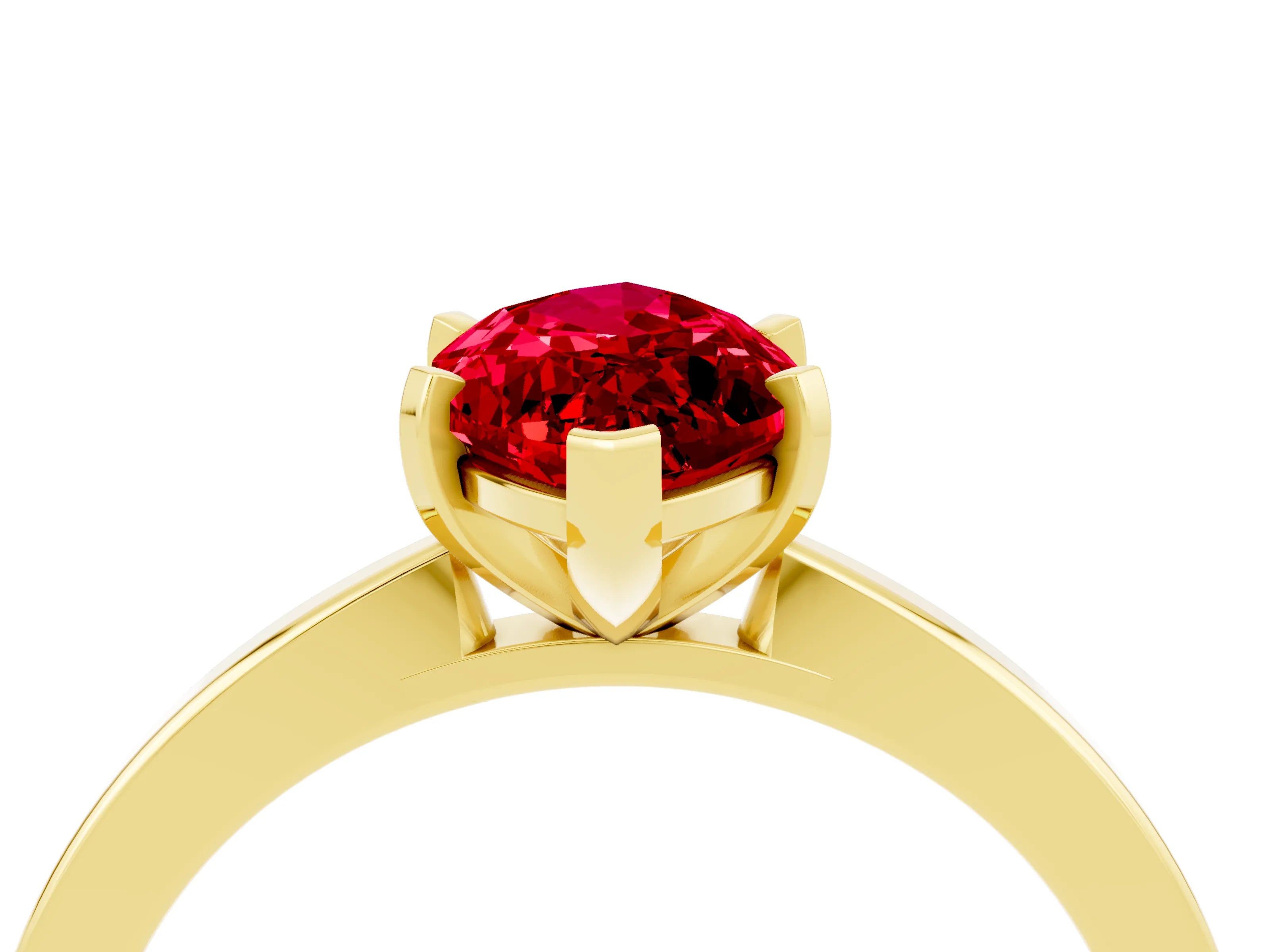 Yellow gold Marquise Cut Ruby Solitaire Engagement Ring with Classic Band and Four-Prong Setting_28