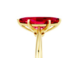 Yellow gold Marquise Cut Ruby Solitaire Engagement Ring with Classic Band and Four-Prong Setting_29