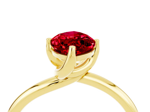 Yellow gold Marquise Cut Ruby Solitaire Engagement Ring with Four-Prong Setting and Classic Band_16