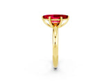 Yellow gold Marquise Cut Ruby Solitaire Engagement Ring with Round Band and Four-Prong Setting_2
