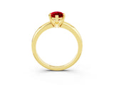 Yellow gold Marquise Cut Ruby Solitaire Engagement Ring with Round Band and Four-Prong Setting_3