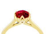 Yellow gold Marquise Cut Ruby Solitaire Ring with Flower Prong Setting and Classic Band_40