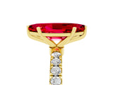 Yellow gold Marquise Cut Ruby Solitaire Ring with Pavé Accents and Four-Prong Setting_5