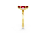 Yellow gold Marquise Cut Ruby Solitaire Ring with Thin Band and Four-Prong Setting_14