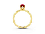 Yellow gold Marquise Cut Ruby Solitaire Ring with Thin Band and Four-Prong Setting_15
