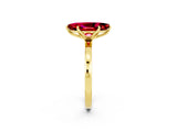 Yellow gold Marquise Cut Ruby Solitaire Ring with Thin Band and Prong Setting_14