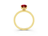 Yellow gold Marquise Cut Ruby Solitaire Ring with Thin Band and Prong Setting_15