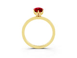 Yellow gold Marquise Cut Ruby Solitaire Ring with Thin Band and Prong Setting_27