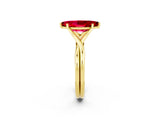 Yellow gold Marquise Cut Ruby Solitaire Twist Band Prong Setting Ring_50