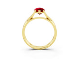 Yellow gold Marquise Cut Ruby Solitaire Twist Band Prong Setting Ring_51