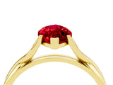 Yellow gold Marquise Cut Ruby Solitaire Twist Band Prong Setting Ring_52
