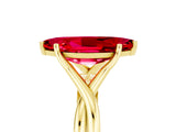 Yellow gold Marquise Cut Ruby Solitaire Twist Band Prong Setting Ring_53
