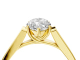 Yellow gold Marquise Cut Solitaire Cathedral Diamond Engagement Ring with Channel-Set Band and Four-Prong Setting_11